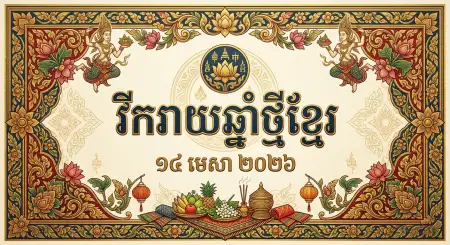 Khmer New Year Invitation Poster - Free Khmer New Year Wishes Poster 2026 Download