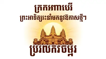 Khmer New Year Poster With Temple Background - Free Khmer New Year Wishes Poster 2026 Download