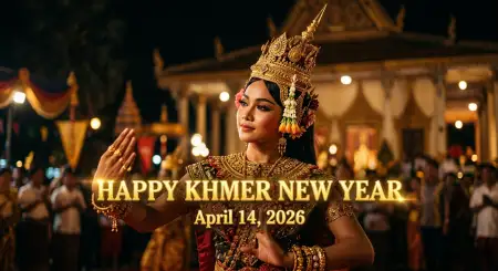 Khmer New Year Social Media Poster 2026 - Free Khmer New Year Wishes Poster 2026 Download