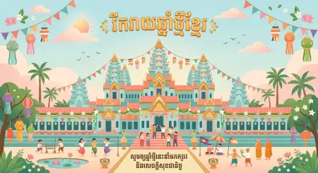 Khmer New Year Vertical Story Poster Hd - Free Khmer New Year Wishes Poster 2026 Download