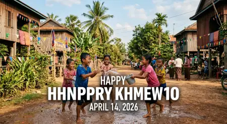 Khmer New Year Wishes Template 2026 - Free Khmer New Year Wishes Poster 2026 Download