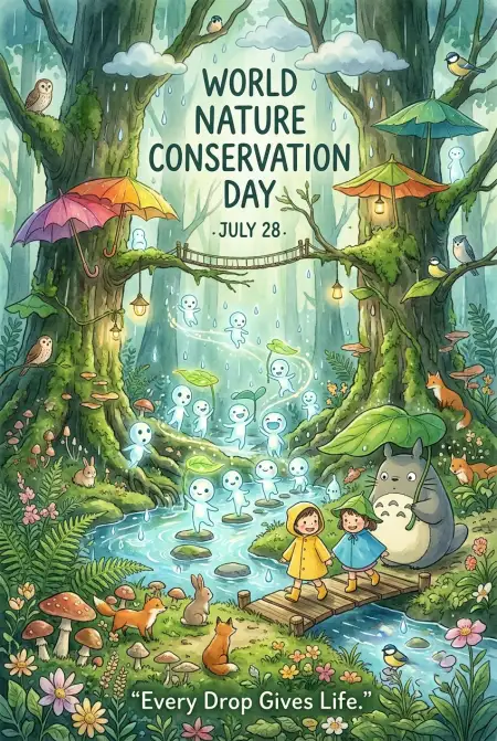 Kids Nature Conservation Poster - Free World Nature Conservation Day 2026 Download