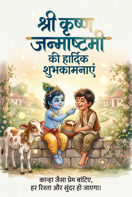 Free Krishna Janmashtami Instagram Post In Hindi Image Download