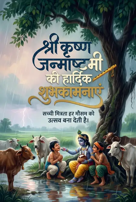 Free Krishna Janmashtami Ki Hardik Shubhkamnaye Quotes In Hindi Image Download