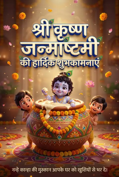 Free Laddu Gopal Janmashtami Ki Hardik Shubhkamnaye Image Download