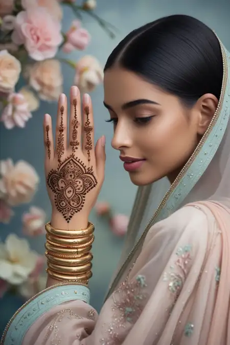 Latest Arabic Mehndi Design 2025 - Free Related Mehndi Design Image