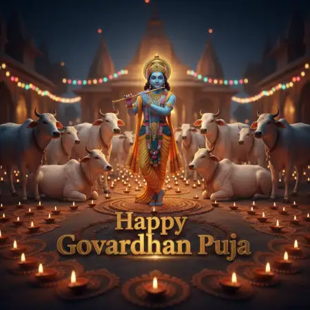 Latest Happy Govardhan Puja 2025 Greetings And Messages - Free Happy Govardhan Puja Download