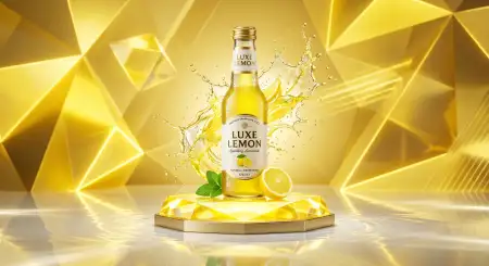 Lemon Juice Bottle Display Background - Free Lemon Juice Background Download