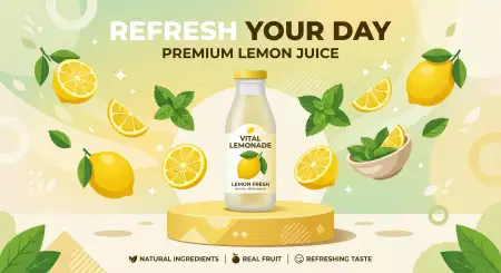 Lemon Juice Brand Promotion Background - Free Lemon Juice Background Download