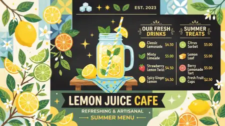 Lemon Juice Cafe Poster Background - Free Lemon Juice Background Download