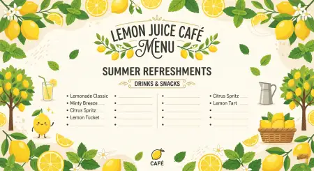 Lemon Juice Menu Card Background - Free Lemon Juice Background Download