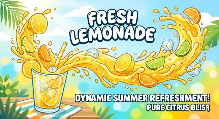 Lemonade Splash Banner - Free Lemon Juice Background Download