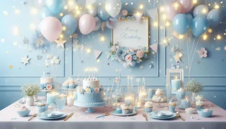 Light Blue Birthday Background For Party Invitations - Free Background Download