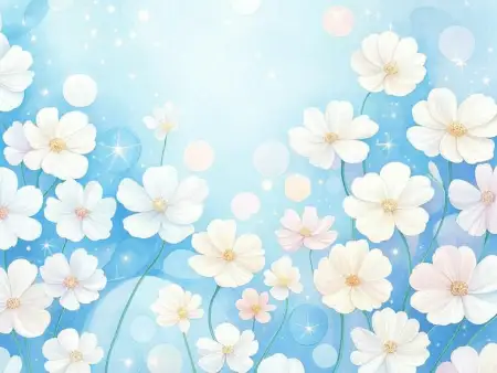 Light Blue Floral Background With Delicate Flowers - Free Related Blue Image