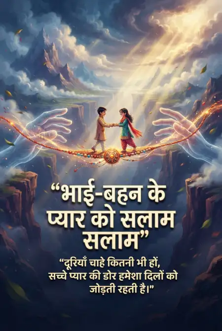 Long Distance Sister Raksha Bandhan Emotional Wishes Hindi Creative Poster - Free Raksha Bandhan Ki Shubhkamnaye In Hindi Download