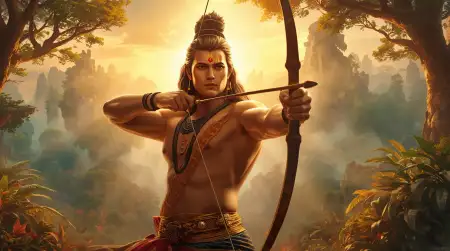 Lord Rama With Bow Arrow Background PNG - Free Lord Rama With Bow And Arrow Download