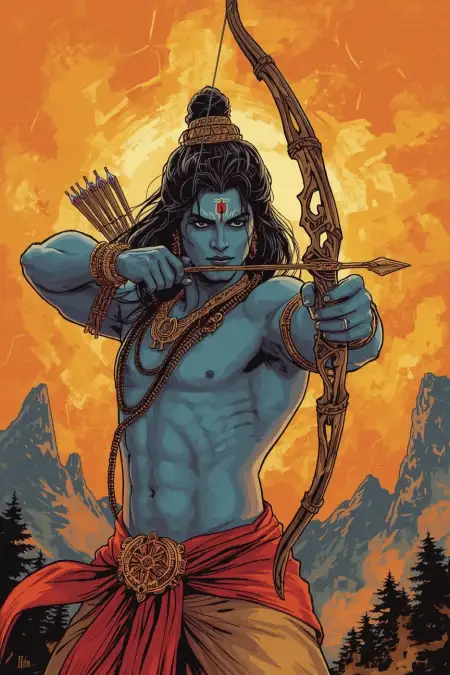 Lord Rama With Bow Arrow Silhouette Image - Free Lord Rama With Bow And Arrow Download