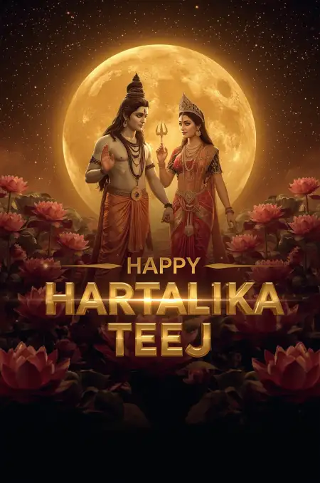 Lord Shiva Parvati Hartalika Teej 2025 - Free Happy Hartalika Teej 2025 Download
