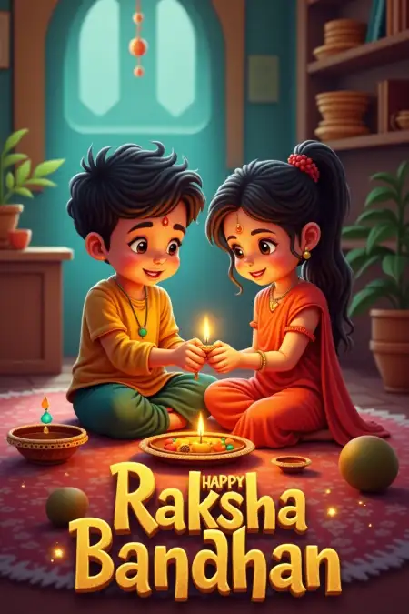 Loving Raksha Bandhan Wishes For Baby Sibling - Free Happy Raksha Bandhan Wishes For Children Download