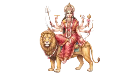 maa durga golden jewellery png transparent