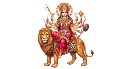 maa durga lion vahan png high quality
