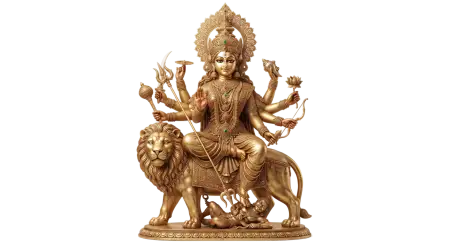 maa durga with glowing divine aura png