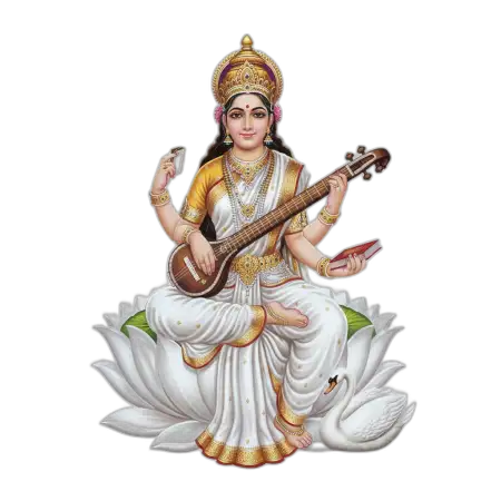 Maa Saraswati Png High Quality For Temple Flex And Hoarding - Free Png Download