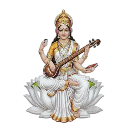 Maa Saraswati Png Transparent Background - Free Png Download
