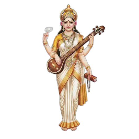 Maa Saraswati Png Vector Style - Free Png Download