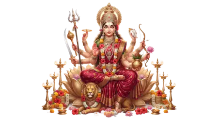 maa siddhidatri sitting on lotus png