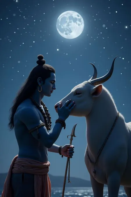 Mahadev Powerful Blue Aura Cosmic Background - Free Background Download