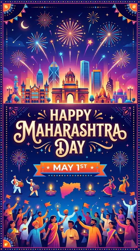 Maharashtra Day 2026 Digital Celebration Poster Hd Download - Free Happy Maharashtra Day 2026 Download