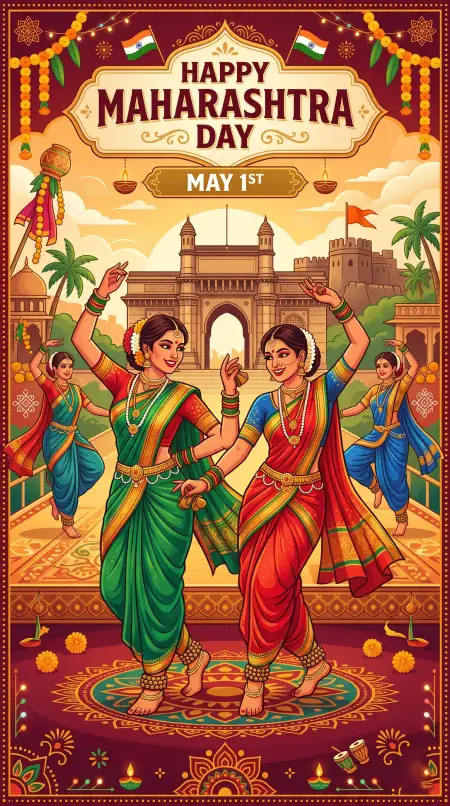 Maharashtra Day 2026 Professional Greeting Card Design Free Download - Free Happy Maharashtra Day 2026 Download