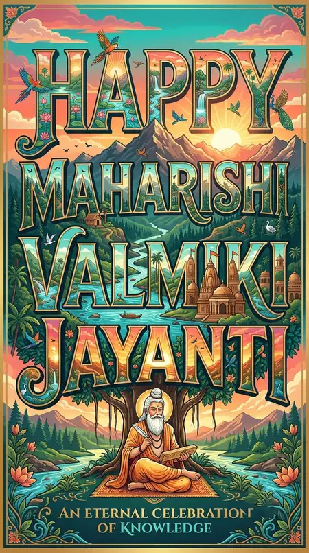 maharishi valmiki jayanti 2026 colorful poster - Happy Maharishi Valmiki Jayanti 2026