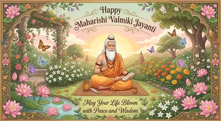 maharishi valmiki jayanti 2026 floral background - Happy Maharishi Valmiki Jayanti 2026