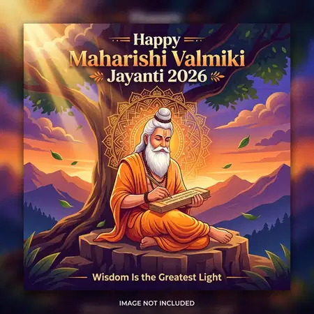 maharishi valmiki jayanti 2026 greeting card - Happy Maharishi Valmiki Jayanti 2026