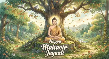 Mahavir Jayanti 2026 Greeting Card Design Online - Free Happy Mahavir Jayanti 2026 Download