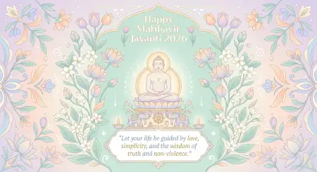 Mahavir Jayanti 2026 Wishes With Kindness Quotes - Free Mahavir Jayanti 2026 Wishes Download