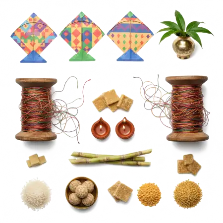 Free Makar Sankranti Illustration Png PNG Image Download