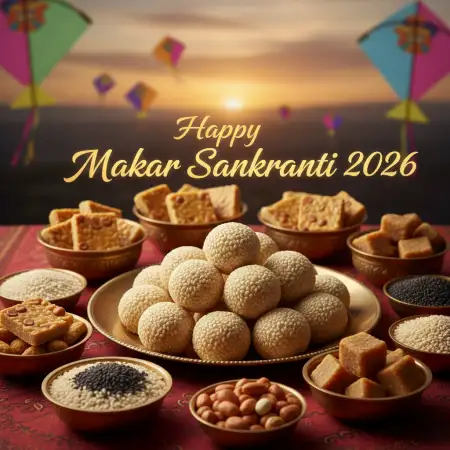 Free Makar Sankranti Wishes Creative Design 2026 Background Download