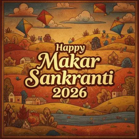 Free Makar Sankranti Wishes Minimal Design 2026 Background Download