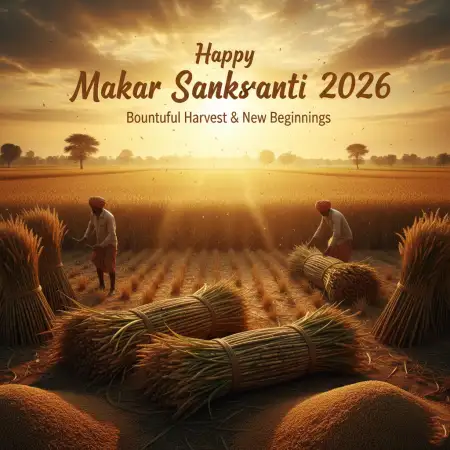 Free Makar Sankranti Wishes Printable Card 2026 Background Download