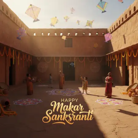 Free Makar Sankranti Wishes Sanskrit Quote 2026 Background Download