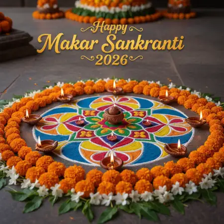 Free Makar Sankranti Wishes With Flying Kites 2026 Background Download