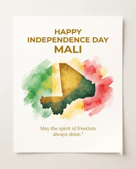 mali independence day creative greeting card