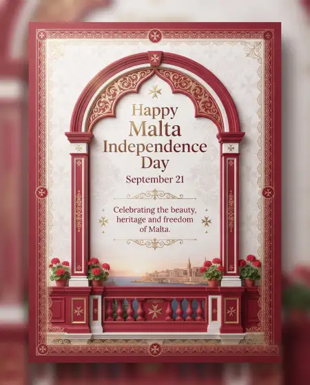 malta independence day greeting card design - Greek Independence Day Flyer Design