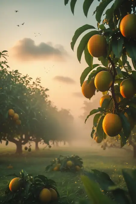 Mango Background With Gradient Color Sky - Free Mango Background Download