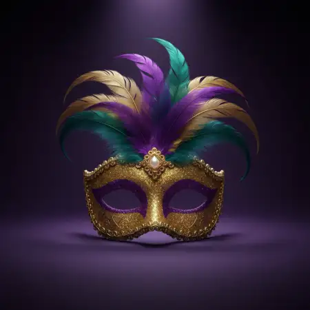 Mardi Gras Mask And Feather Background - Free Mardi Gras Background Download
