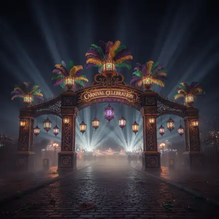 Mardi Gras Stage Decoration Background - Free Mardi Gras Background Download