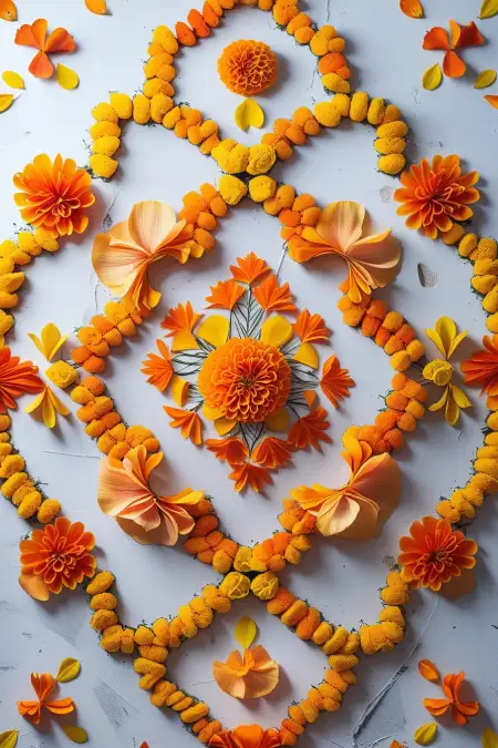 Marigold Flower Rangoli Design Ideas - Free Flower Download